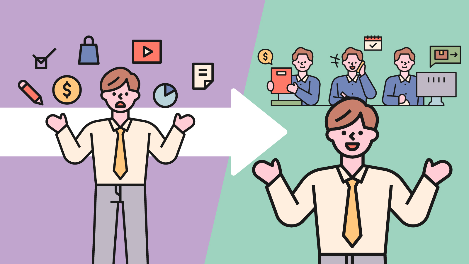 忙しい営業が後回しの顧客多数→取りこぼしゼロのインサイドセールスを実現